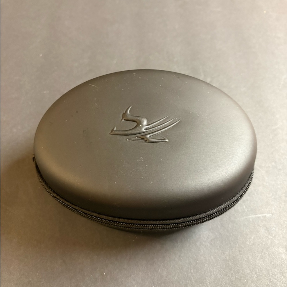Black Oval Zippered Case for earphones